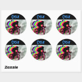 Sticker Rond Cyclisme dans les nuages (Feuille)