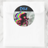 Sticker Rond Cyclisme dans les nuages (Sac)