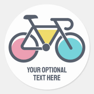 Sticker Rond Cyclisme de texte personnalisé