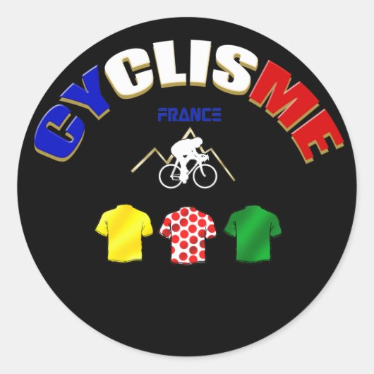 Sticker Rond Cyclisme France Cyclisme Idées Cadeaux (Devant)