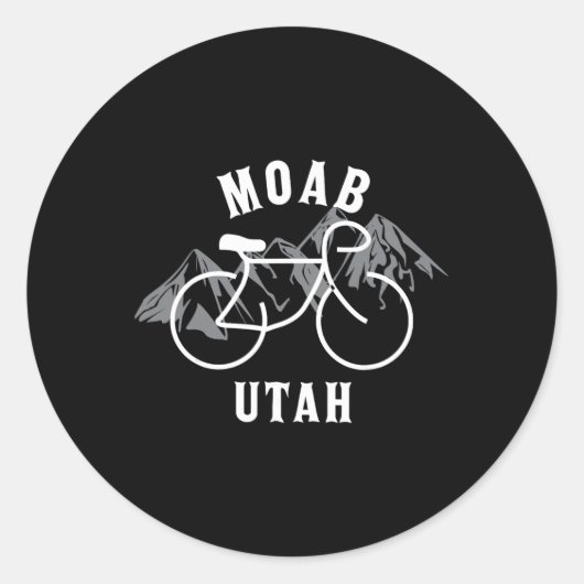 Sticker Rond Cyclisme Moab Utah Graphique (Devant)