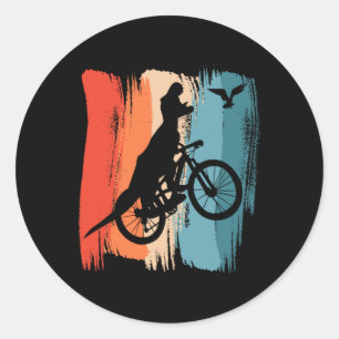 Sticker Rond Cyclisme T-rex Dinosaure VTT Dino Riding