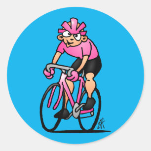 Sticker Rond Cycliste au Maglia Rosa