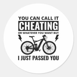 Sticker Rond Cycliste Cycliste E-Vélo Électrique E-Vélo