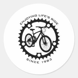 Sticker Rond Cycliste de montagne de 41 ans faisant du vélo 198