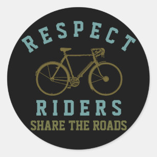 Sticker Rond cyclistes de respect. routes de part