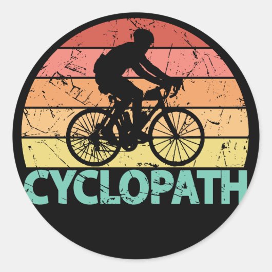 Sticker Rond Cyclopath drôle Cyclisme (Devant)