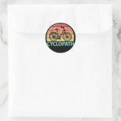 Sticker Rond Cyclopath drôle Cyclisme (Sac)