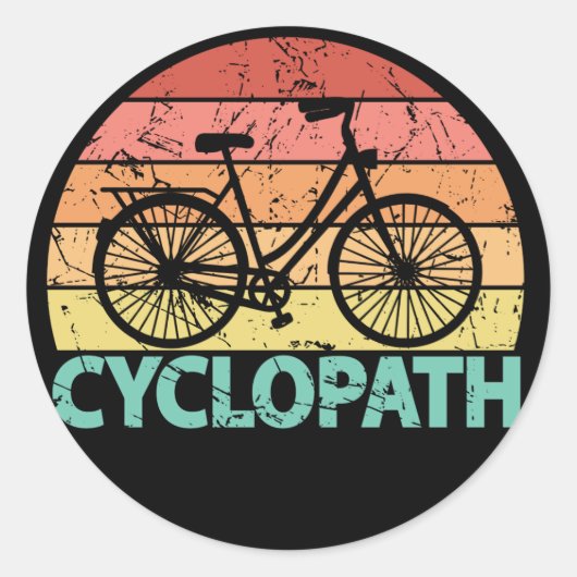 Sticker Rond Cyclopath drôle Cyclisme (Devant)