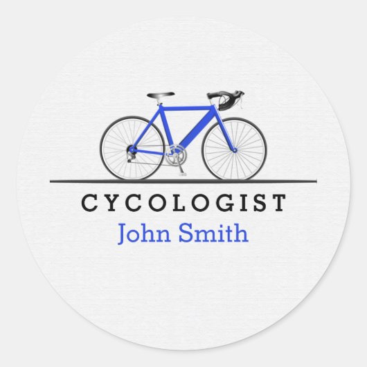 Sticker Rond Cycologiste de vélo bleu (Devant)