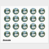 Sticker Rond Cygne blanc en verre doux (Feuille)