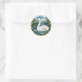 Sticker Rond Cygne blanc en verre doux (Sac)
