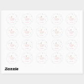 Sticker Rond Cygne chic, Étoiles, Princesse (Feuille)