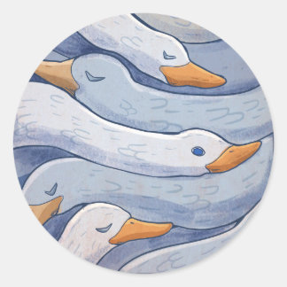 Sticker Rond Cygne élégant - Illustration de motif animal