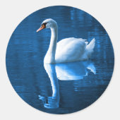 Sticker Rond Cygne sur le lac (Devant)