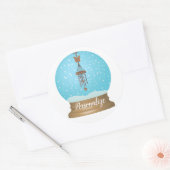 Sticker Rond Cylindre à papillon neige printemps été (Enveloppe)