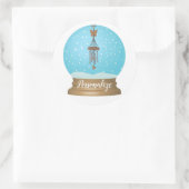 Sticker Rond Cylindre à papillon neige printemps été (Sac)