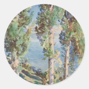 Sticker Rond Cyprès de Corfou par John Singer Sargent