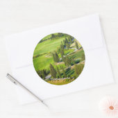 Sticker Rond Cypress route sinueuse en Toscane collant rond (Enveloppe)