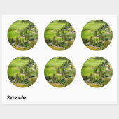 Sticker Rond Cypress route sinueuse en Toscane collant rond (Feuille)