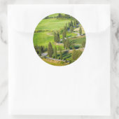 Sticker Rond Cypress route sinueuse en Toscane collant rond (Sac)