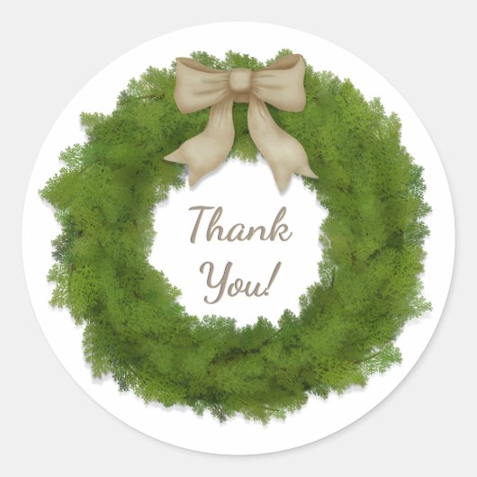 Sticker Rond Cypress Wreath À feuillage persistant Avec Bow Tex (Devant)