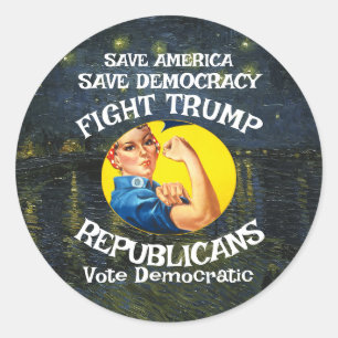 Sticker Rond Czar Rue menteur Trump Iran Guerre Bombardement Fi