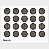 Sticker Rond D20 Dice Geometry Circle of Wizard Tabletop RPG (Feuille)