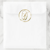 Sticker Rond D Enveloppe Or Monogramme Faux Ou Sceau Favorisant (Sac)