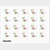 Sticker Rond D est pour Dentiste (Feuille)