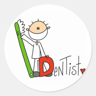 Sticker Rond D est pour Dentiste