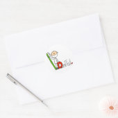 Sticker Rond D est pour Dentiste (Enveloppe)