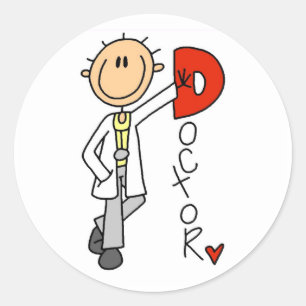 Sticker Rond D est pour Docteur