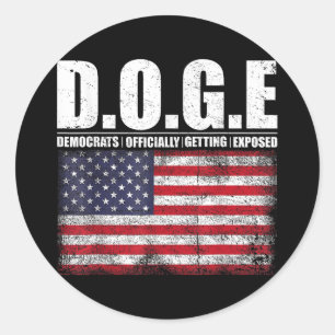 Sticker Rond D.o.g.e Doge Département de l'efficacité gouvernem