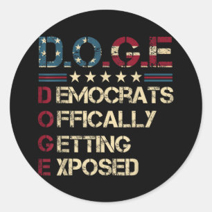 Sticker Rond D.o.g.e Doge Département de l'efficacité gouvernem