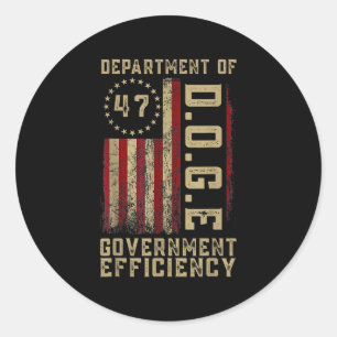 Sticker Rond D.o.g.e Doge Département de l'efficacité gouvernem