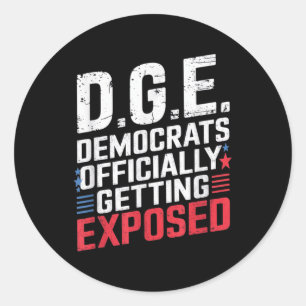 Sticker Rond D.o.g.e Doge Satire politique Drapeau américain Te