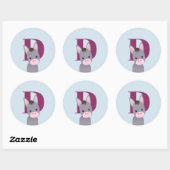 Sticker Rond D pour âne (Feuille)
