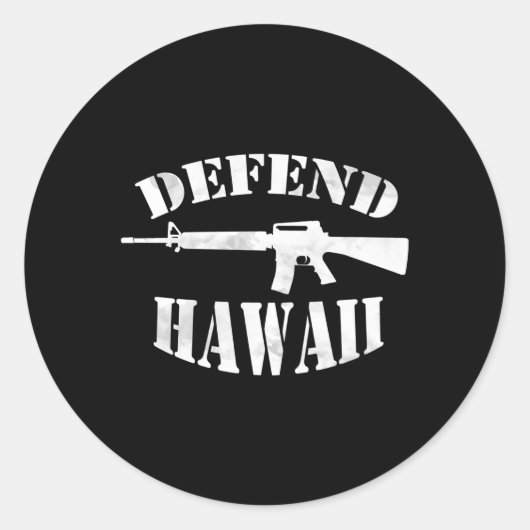 Sticker Rond Da Bruddah Défendre Hawaii Grey Small (Devant)