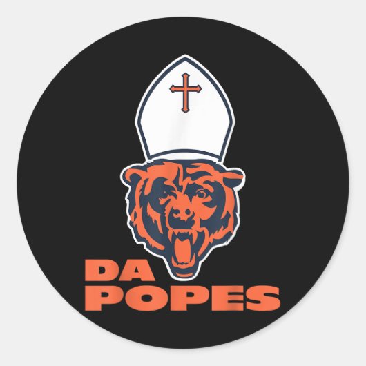 Sticker Rond Da Pope Chicago Pope Leo (Devant)