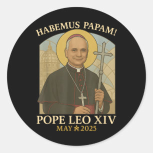 Sticker Rond Da Pope De L'Amérique Chicago Pape Leo Xiv Provost
