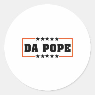 Sticker Rond Da Pope De L'Amérique Chicago Pape Leo Xiv Provost