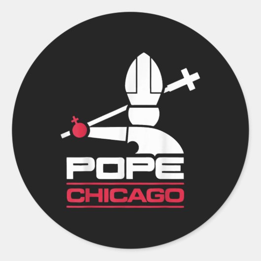 Sticker Rond Da Pope Leo Xiv Shirt Chicago Baseball (Devant)