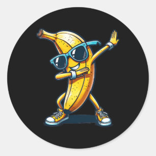 Sticker Rond Dab Banana Danser Dabbing Banana Fruit Meme