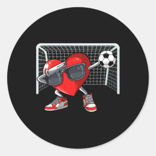Sticker Rond Dab du cœur Saint-Valentin Joueur de football Amou
