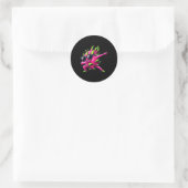 Sticker Rond Dab Fruit Dancing Dabbing Dragon Fruit Meme (Sac)