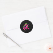 Sticker Rond Dab Fruit Dancing Dabbing Dragon Fruit Meme (Enveloppe)