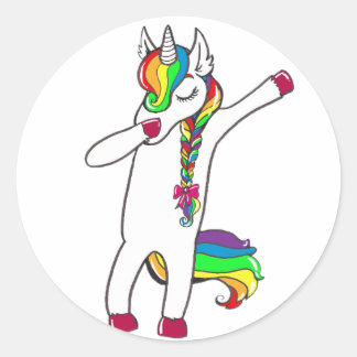 Sticker Rond Dab licorne