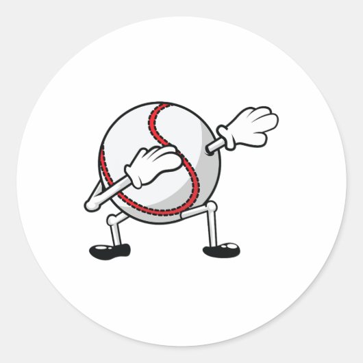 Sticker Rond Dabbing Baseball Cool Frapper Joueur De Baseball G (Devant)