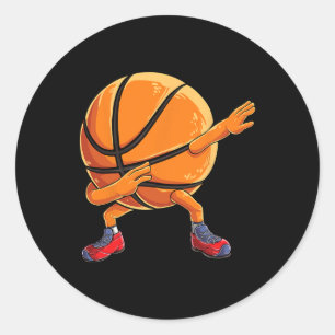 Sticker Rond Dabbing Basketball Ball Fun Boys Hommes Femmes Spo